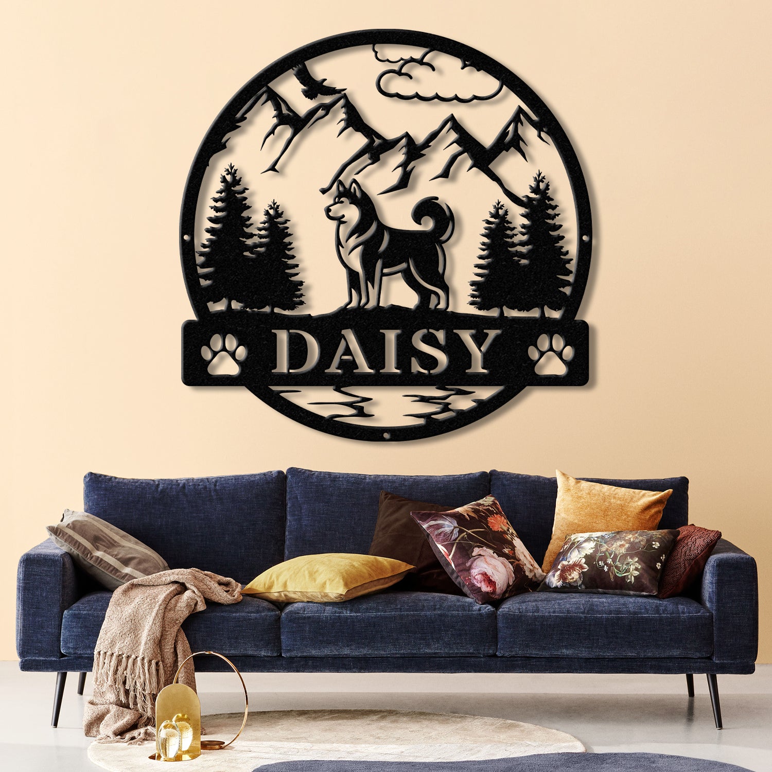 Siberian Husky Metal Sign, Custom Dog Name Sign, Dog Memorial Gift, Siberian Husky Wall Decor, Dog Lovers Wall Art, Pet Lover Gift