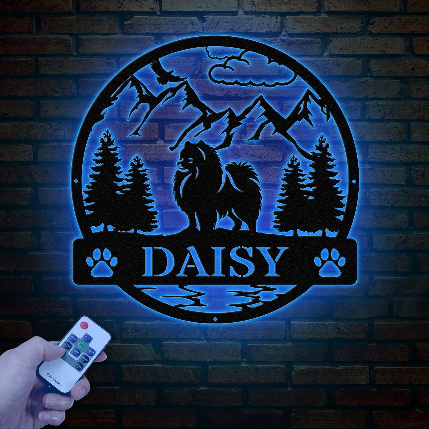 Pomerian Metal Sign, Custom Dog Name Sign, Dog Memorial Gift, Pomerian Wall Decor, Dog Lovers Wall Art, Pet Lover Gift, Dog Mom Gifts