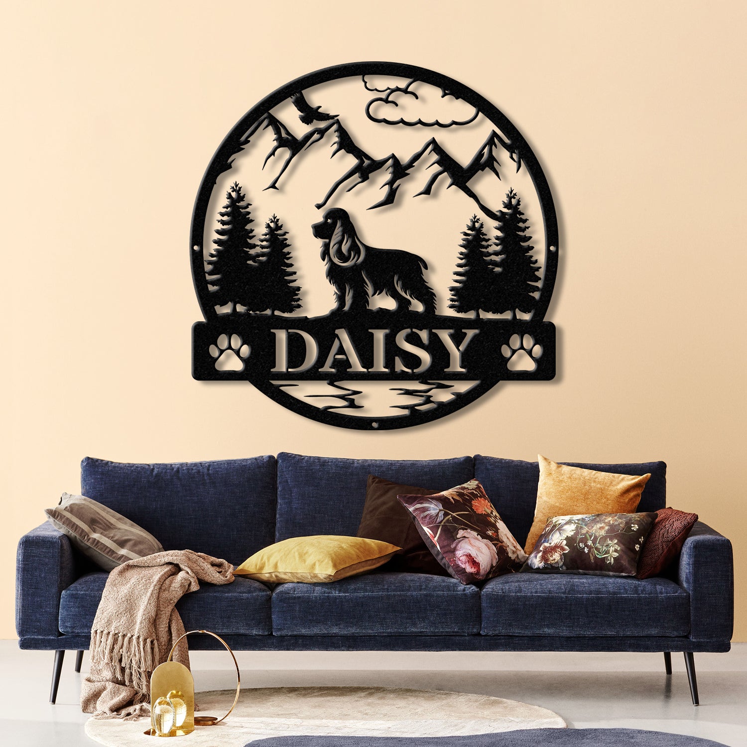 Cocker Spaniel Metal Sign, Custom Dog Name Sign, Hunting Dog Custom Sign, Cocker Spaniel Wall Decor, Dog Lovers Wall Art, Pet Lover Gift,