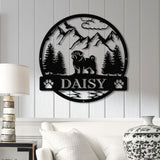 Personalized Pug Metal Sign, Custom Dog Name Sign, Dog Memorial Gift, Pug Wall Decor, Dog Lovers Wall Art, Pet Lover Gift, Dog Mom Gifts