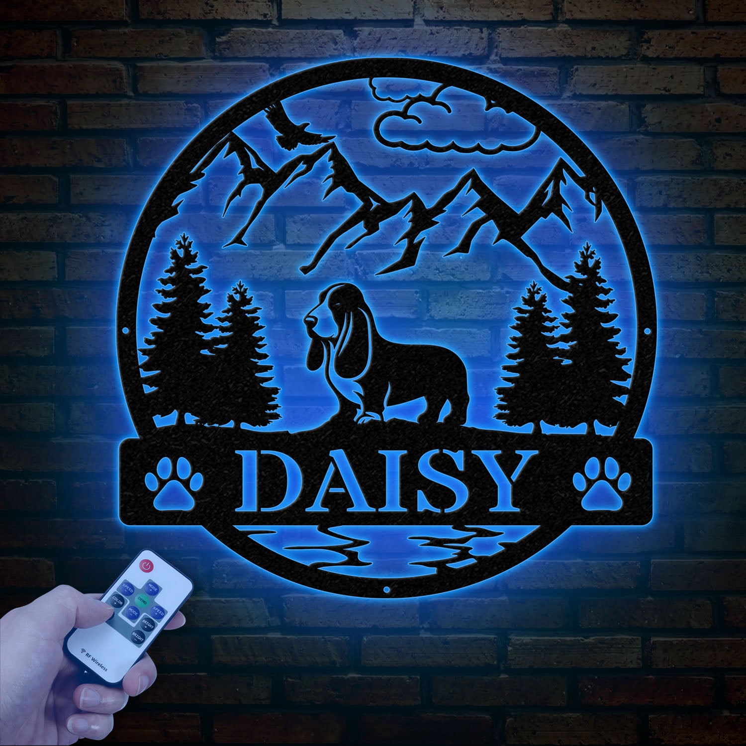 Basset Hound Metal Sign, Custom Dog Name Sign, Dog Memorial Gift, Basset Hound Wall Decor, Dog Lovers Wall Art, Pet Lover Gift, Dog Mom Gift