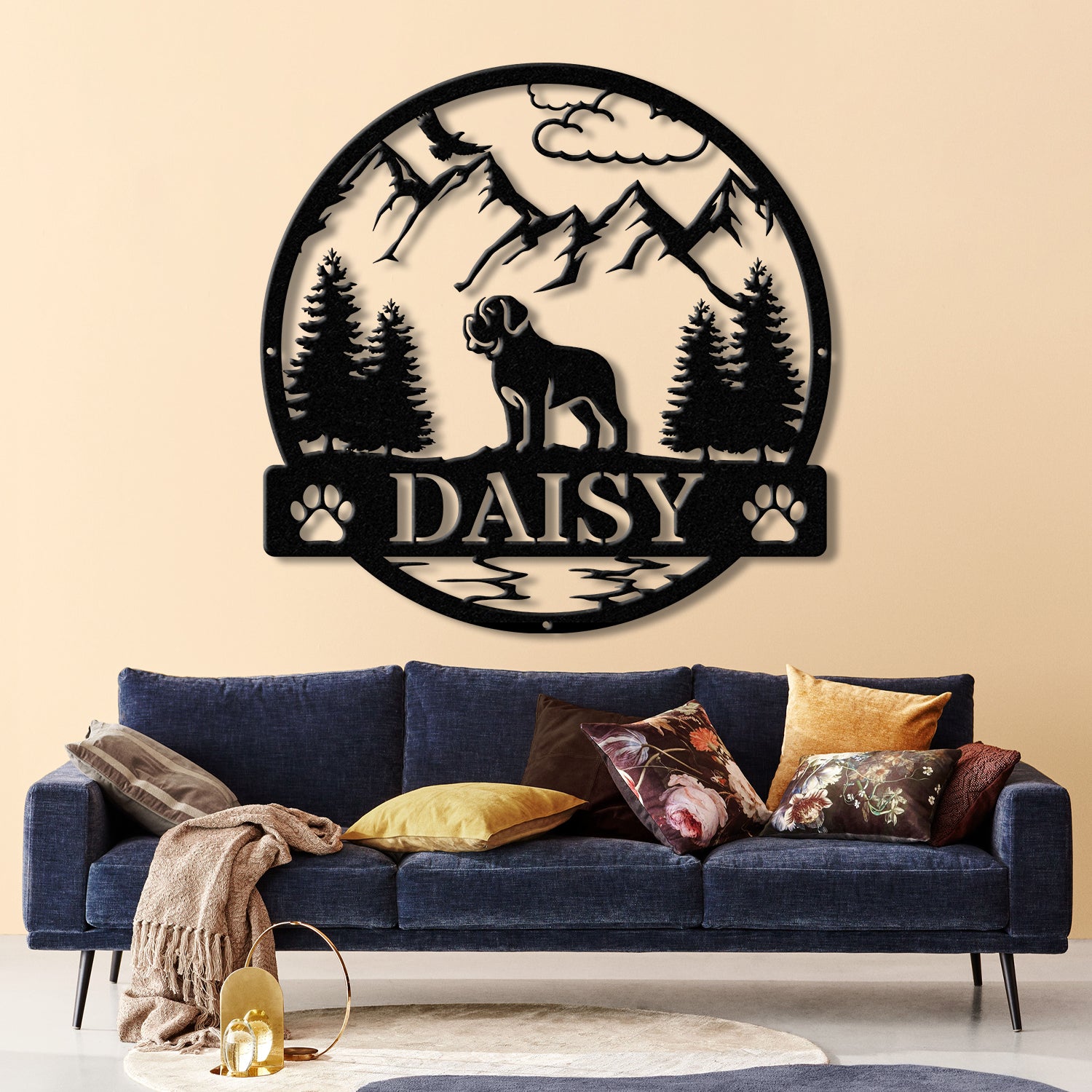 Mastiff Metal Sign, Custom Dog Name Sign, Dog Memorial Gift, Mastiff Wall Decor, Dog Lovers Wall Art, Pet Lover Gift, Dog Mom Gift