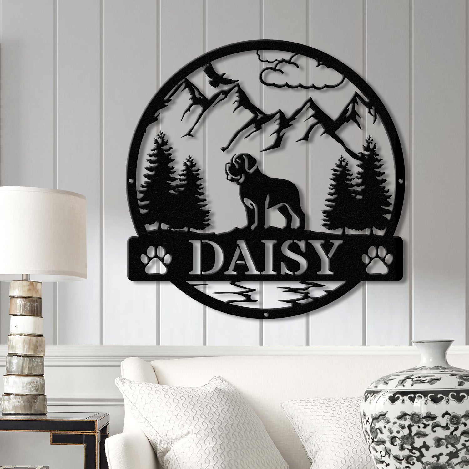 Mastiff Metal Sign, Custom Dog Name Sign, Dog Memorial Gift, Mastiff Wall Decor, Dog Lovers Wall Art, Pet Lover Gift, Dog Mom Gift