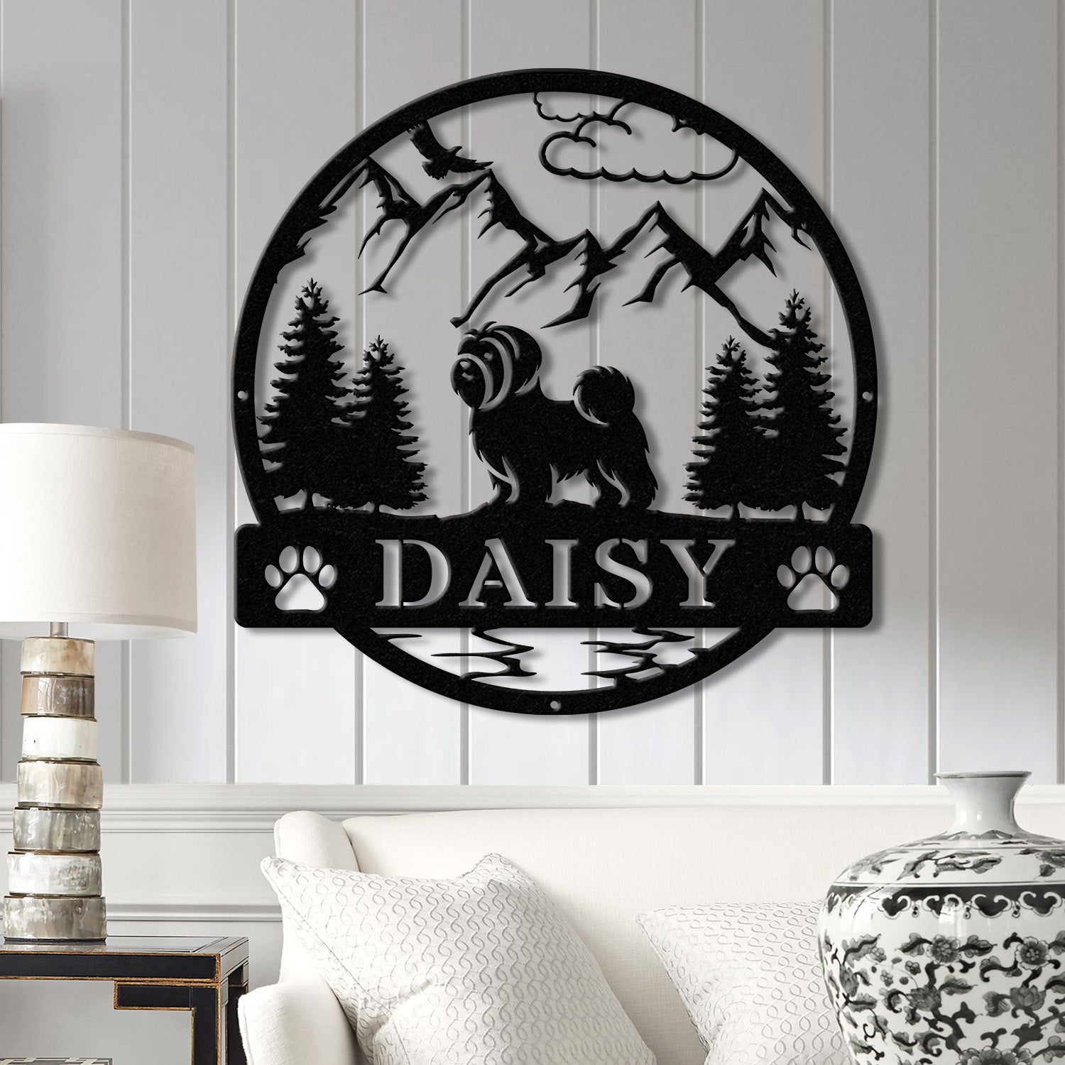 Maltese Metal Sign, Custom Dog Name Sign, Dog Memorial Gift, Maltese Wall Decor, Dog Lovers Wall Art, Pet Lover Gift, Dog Mom Gift
