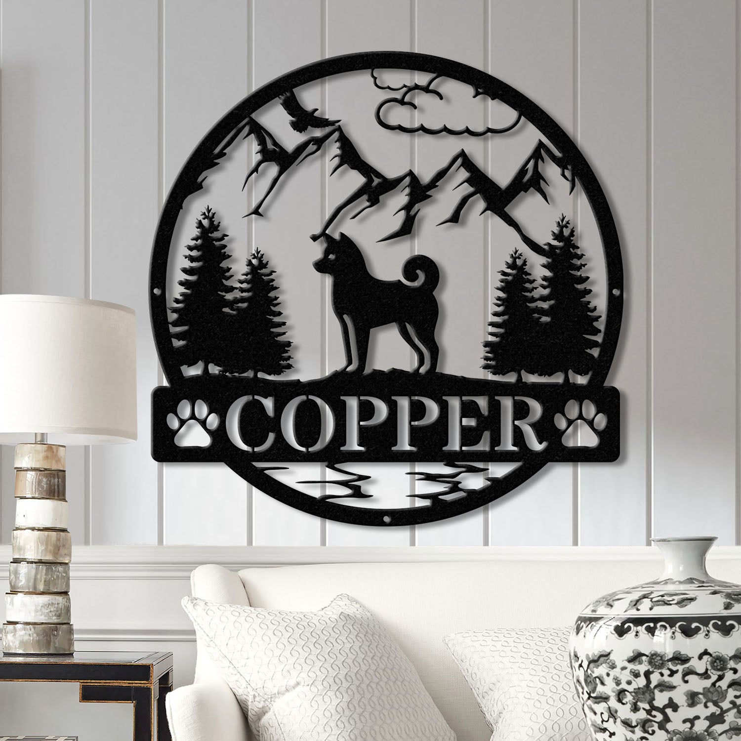 Personalized Shiba Inu Metal Sign, Custom Dog Name Sign, Dog Memorial Gift, Shiba Inu Wall Decor, Dog Lovers Wall Art, Dog Mom Gifts