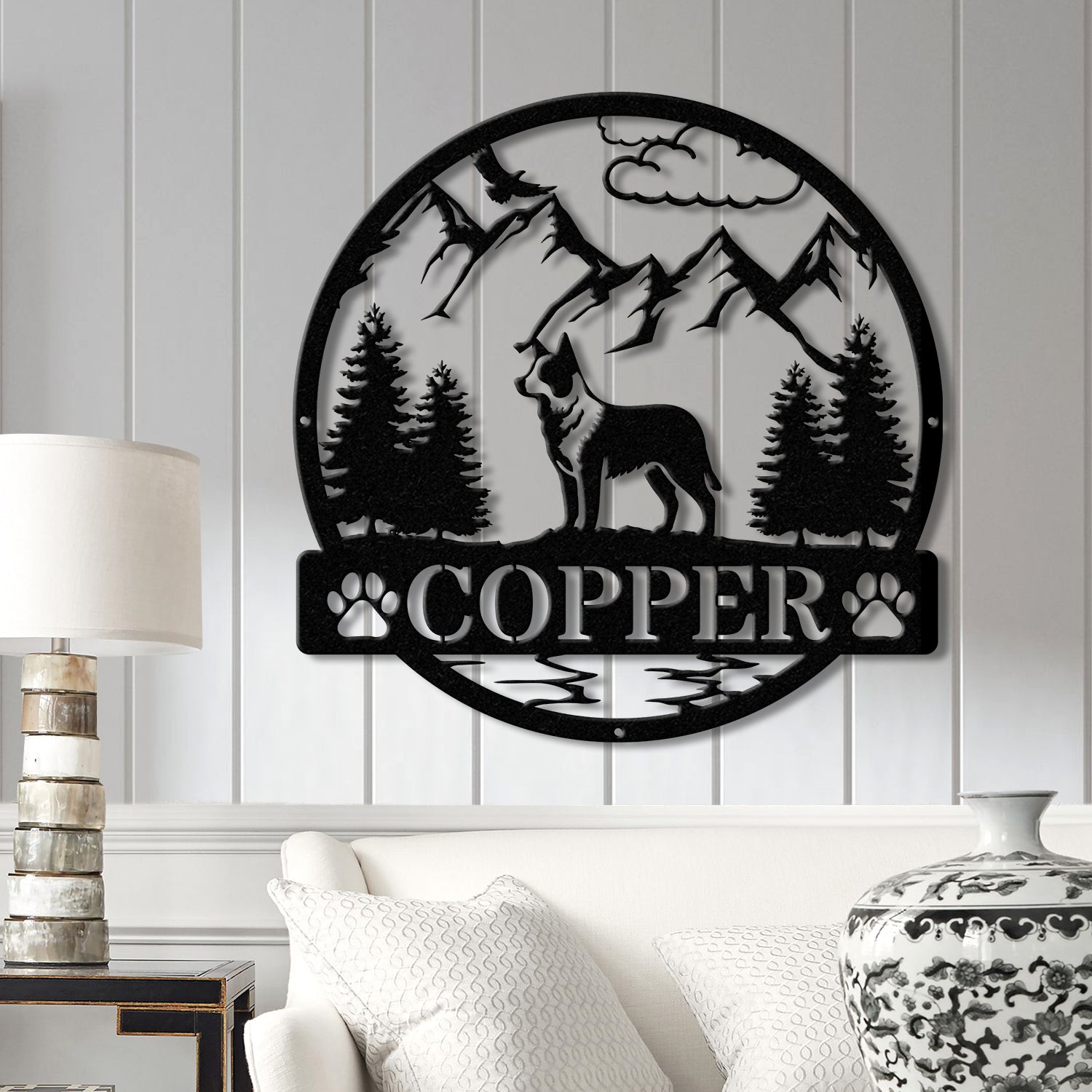 Personalized Australian Cattle Dog Metal Sign, Custom Dog Name Sign, Dog Memorial Gift, Australian Cattle Dog Decor, Dog Lovers Wall Art