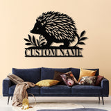 Personalized Hedgehog Monogram Metal Sign with LED Lights – Custom Hedgehog Name Sign – Hedgehog Lover Wall Art & Home Decor