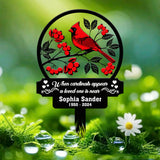 Personalized Cardinal Memorial Plaque with Stake, In Loving Memory Sign, Memorial Gift for Loss of Mother or Father, Sympathy Gift