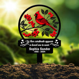 Personalized Cardinal Memorial Plaque with Stake, In Loving Memory Sign, Memorial Gift for Loss of Mother or Father, Sympathy Gift