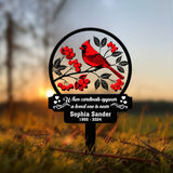 Personalized Cardinal Memorial Plaque with Stake, In Loving Memory Sign, Memorial Gift for Loss of Mother or Father, Sympathy Gift
