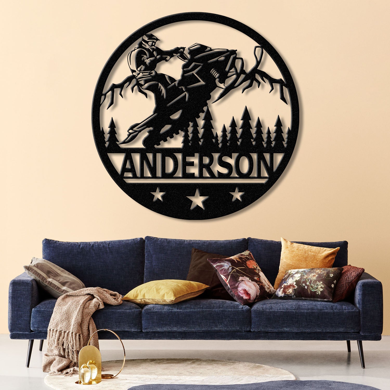 Personalized Snowmobile Metal Wall Art with LED Lights - Man Riding Snowmobile Sign, Winter Adventure Decor, Xmas Gift, Snow Game Sign