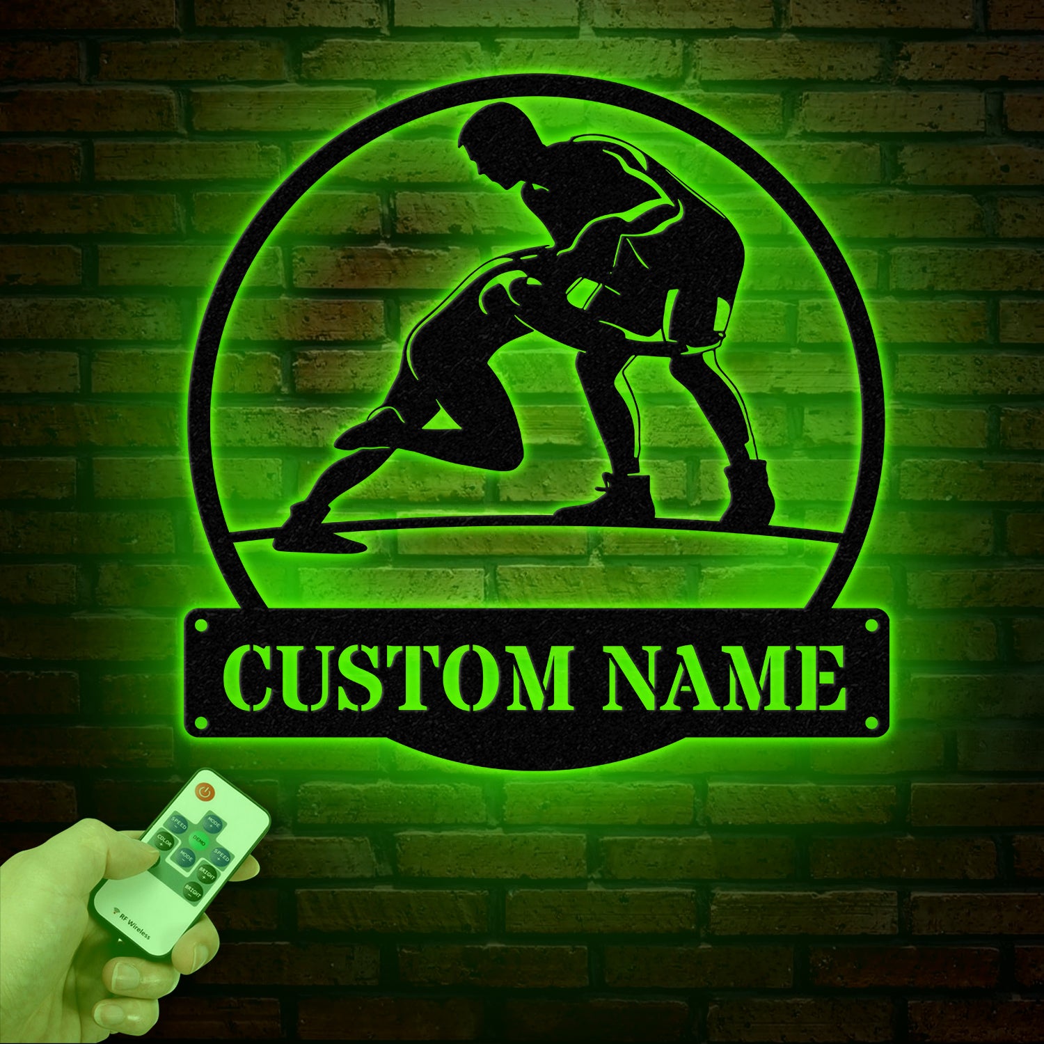 Custom Wrestling Metal Sign with LED Light, Wrestling Coach Gift, Sports Home Decor, Wrestler Birthday or Christmas Gift, Boys Room Decor