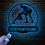 Custom Wrestling Metal Sign with LED Light, Wrestling Coach Gift, Sports Home Decor, Wrestler Birthday or Christmas Gift, Boys Room Decor