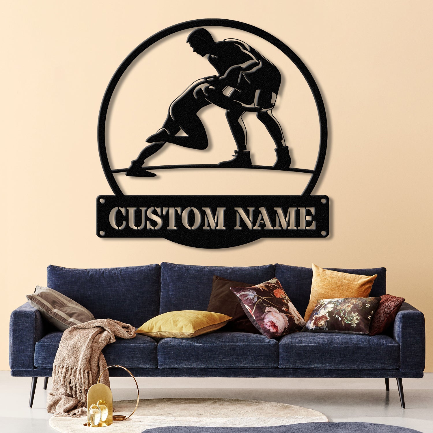 Custom Wrestling Metal Sign with LED Light, Wrestling Coach Gift, Sports Home Decor, Wrestler Birthday or Christmas Gift, Boys Room Decor