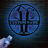 Personalized Snow Skiing Sign with LED Lights - Custom Metal Ski Sign - Snow Skier Gift with Name - Ski Lodge & Resort Decor