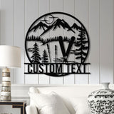 Custom Skiing Metal Sign with LED Lights - Personalized Ski Wall Art - Skier Gift & Monogram - Ski Home Decor & Snow Skiing Sign