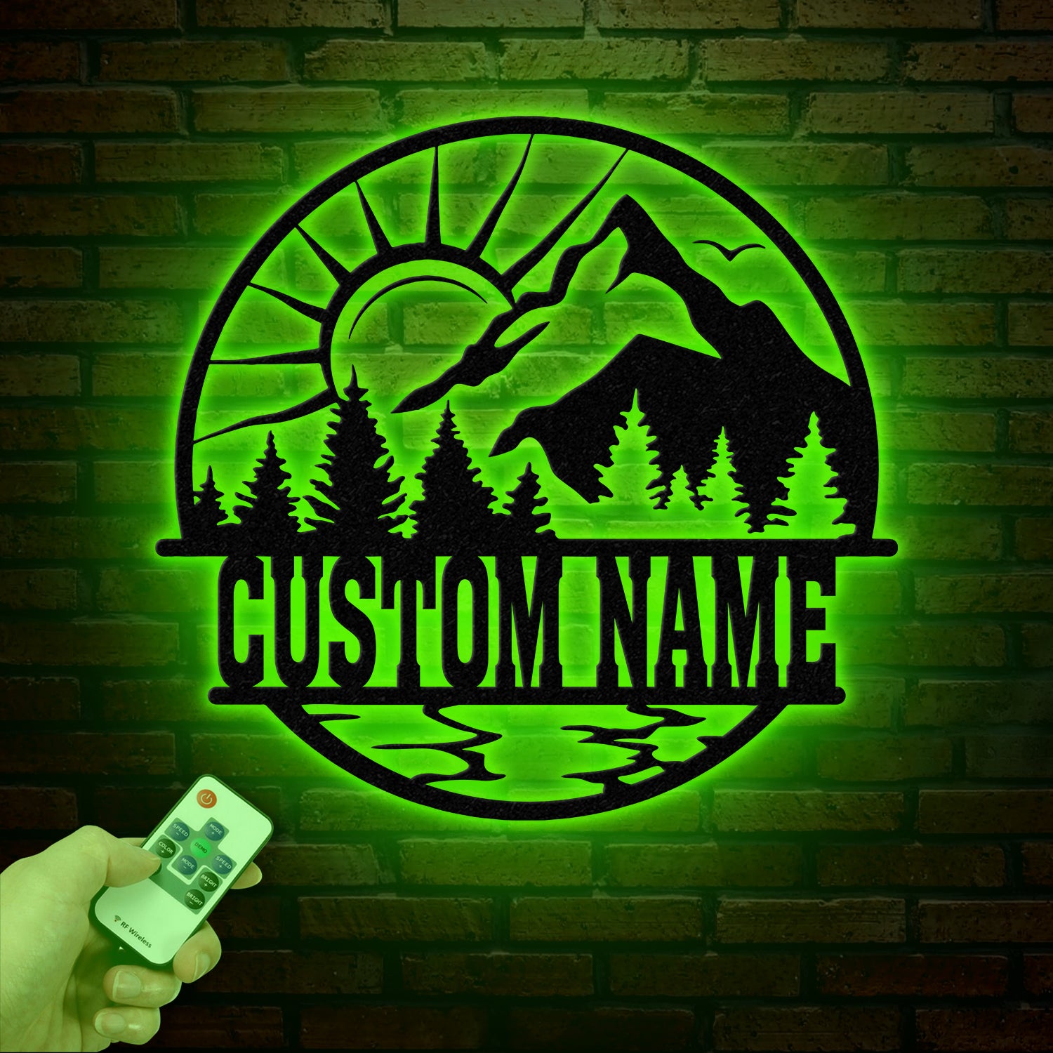 Personalized Mountain Forest Metal Sign, Custom Nature-Inspired Wall Art, Hill & Trees Metal Sign, Ideal for Cabin, Man Cave & Outdoor Decor