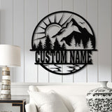 Personalized Mountain Forest Metal Sign, Custom Nature-Inspired Wall Art, Hill & Trees Metal Sign, Ideal for Cabin, Man Cave & Outdoor Decor