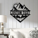 Personalized Mountain Forest Metal Sign, Custom Nature-Inspired Wall Art, Hill & Trees Metal Sign, Ideal for Cabin, Man Cave & Outdoor Decor
