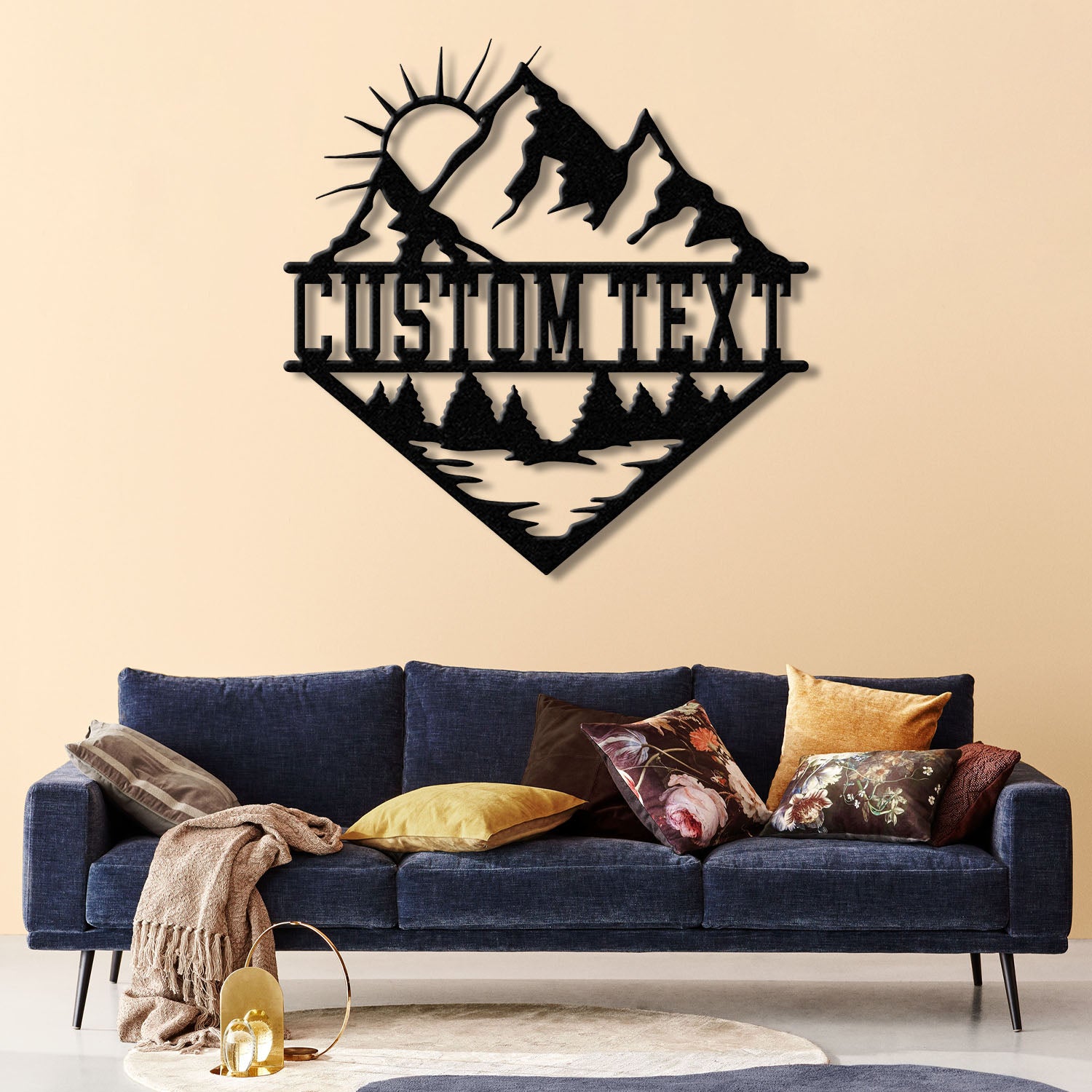 Personalized Mountain Forest Metal Sign, Custom Nature-Inspired Wall Art, Hill & Trees Metal Sign, Ideal for Cabin, Man Cave & Outdoor Decor