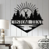 Custom Metal Deer Cabin Sign with Led Light, Deer Hunter Gift, Custom Last Name Sign, Outdoor Decor, Man Cave Decor, Hunter Gift