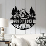 Personalized Mountain Forest Metal Sign, Custom Nature-Inspired Wall Art, Hill & Trees Metal Sign, Ideal for Cabin, Man Cave & Outdoor Decor