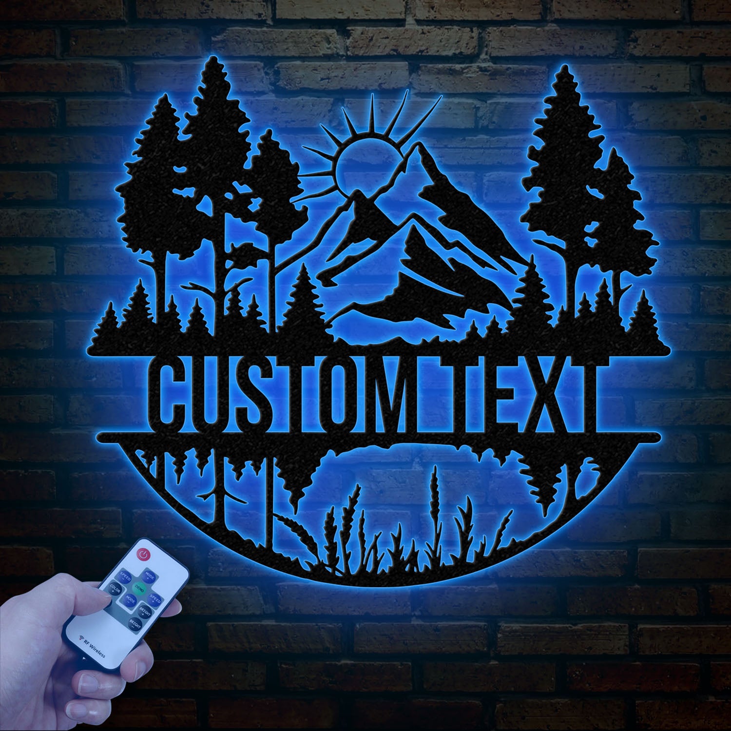 Personalized Mountain Forest Metal Sign, Custom Nature-Inspired Wall Art, Hill & Trees Metal Sign, Ideal for Cabin, Man Cave & Outdoor Decor