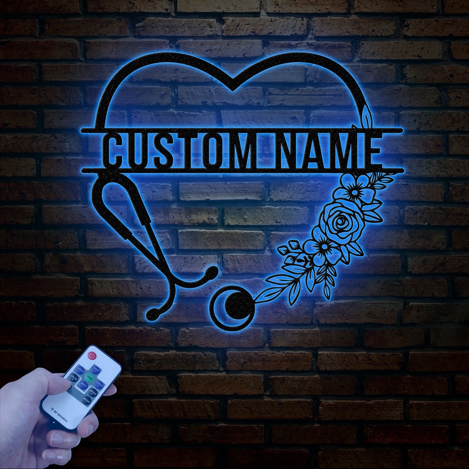 Personalized Floral Nurse Metal Sign, RN LPN CNA Gifts, Mother's Day Gift for Nurses, Custom Family Name Sign, Doctor Gift, Nurse Decor