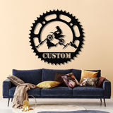 Personalized LED Motocross Metal Sign, Custom Name Dirt Bike Wall Art, Mountain Bike Rider Decor, Off-Road Racing Metal Sign, Dirt Bike Gift