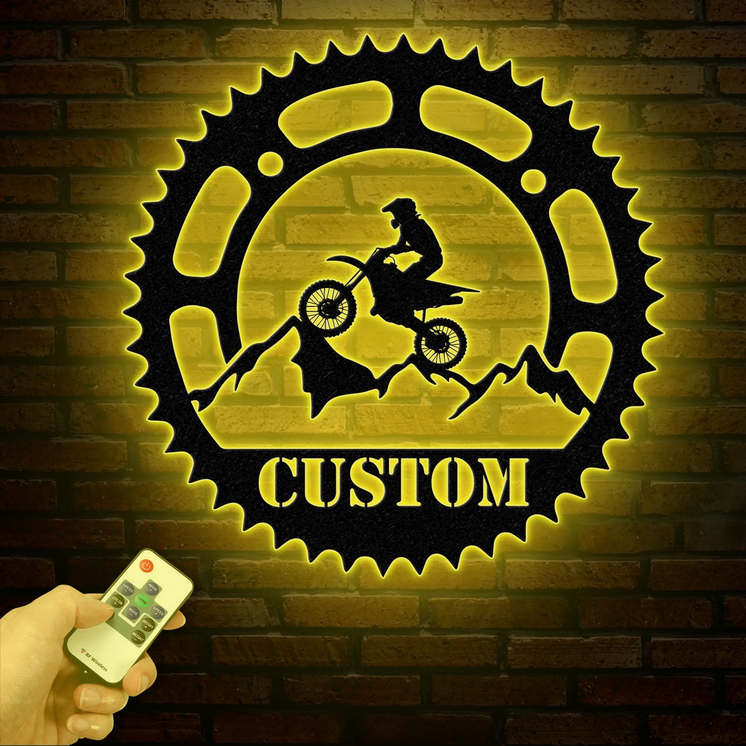 Personalized LED Motocross Metal Sign, Custom Name Dirt Bike Wall Art, Mountain Bike Rider Decor, Off-Road Racing Metal Sign, Dirt Bike Gift