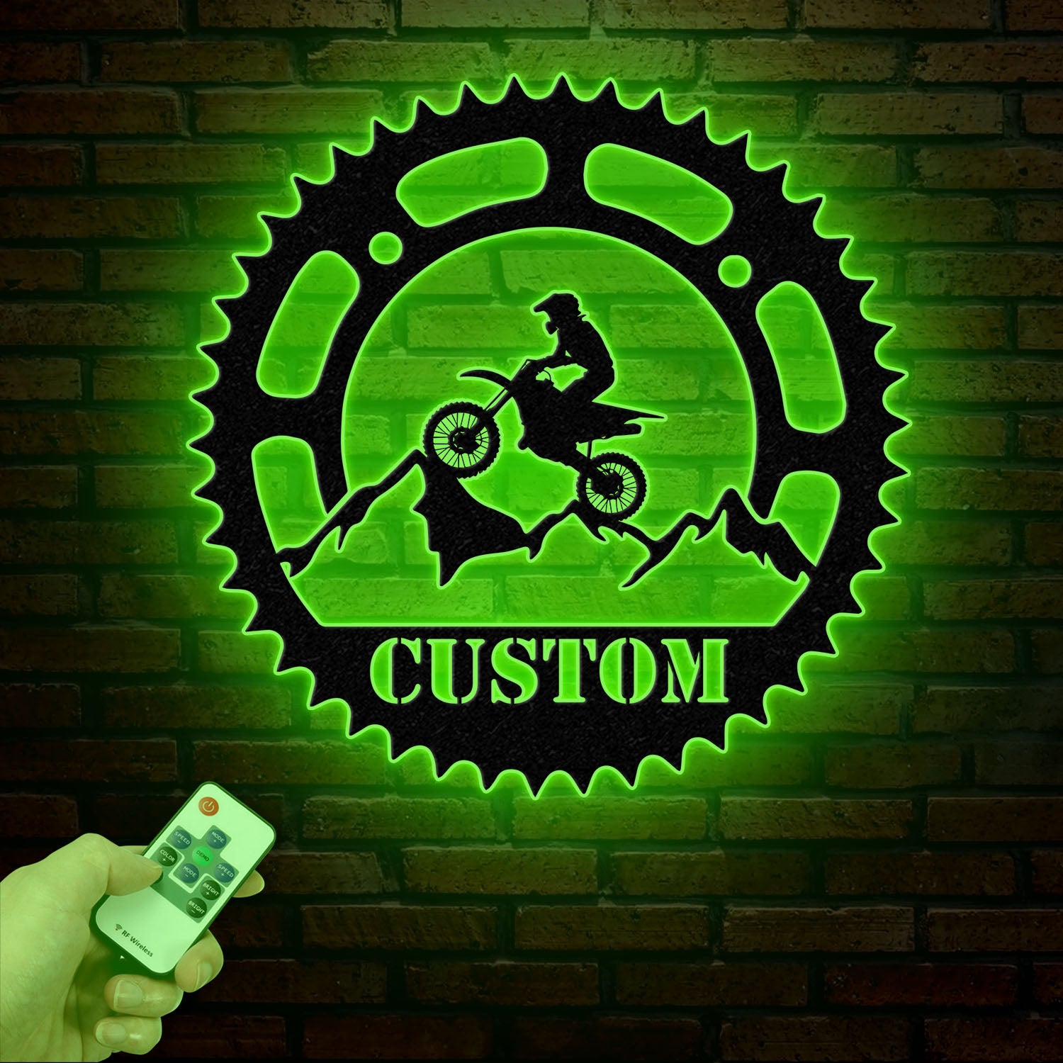 Personalized LED Motocross Metal Sign, Custom Name Dirt Bike Wall Art, Mountain Bike Rider Decor, Off-Road Racing Metal Sign, Dirt Bike Gift