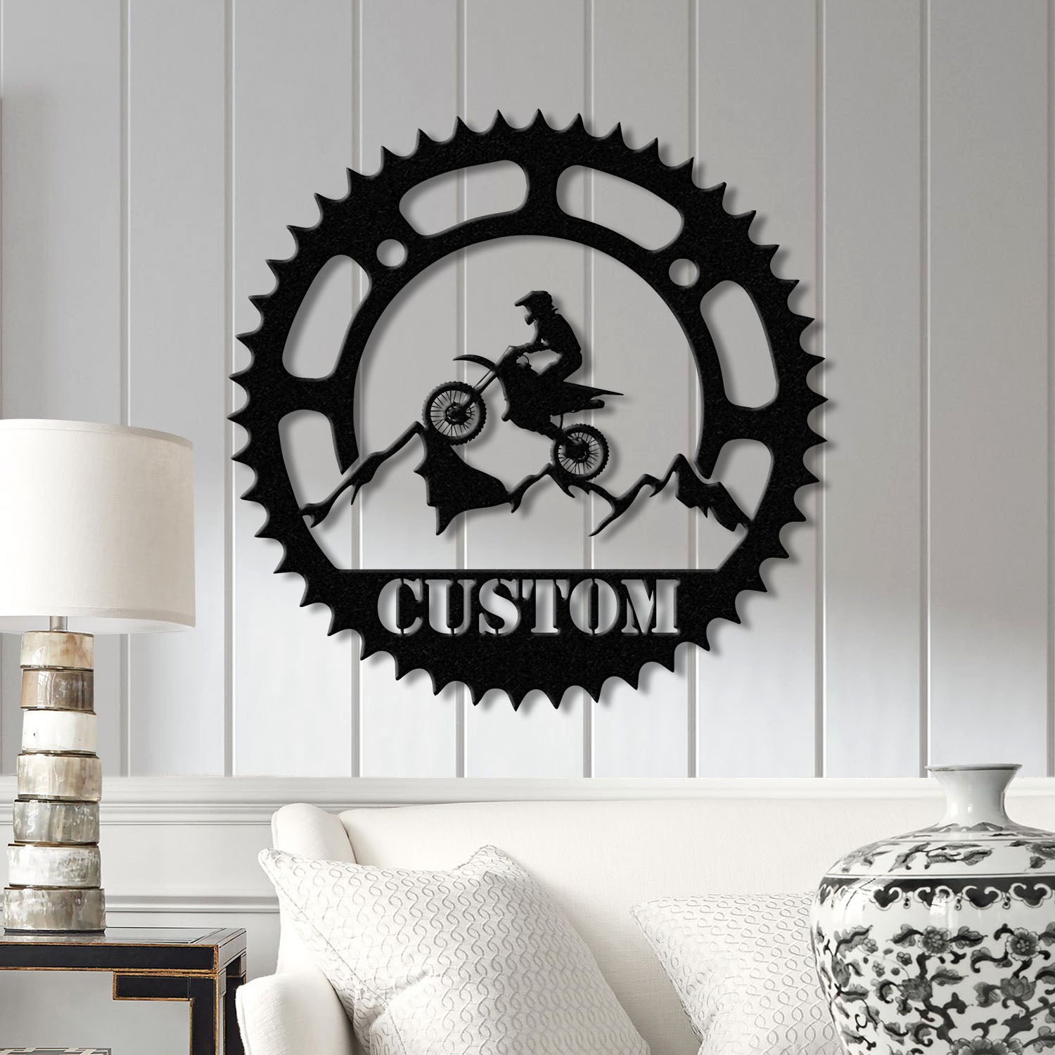 Personalized LED Motocross Metal Sign, Custom Name Dirt Bike Wall Art, Mountain Bike Rider Decor, Off-Road Racing Metal Sign, Dirt Bike Gift