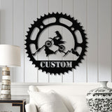 Personalized LED Motocross Metal Sign, Custom Name Dirt Bike Wall Art, Mountain Bike Rider Decor, Off-Road Racing Metal Sign, Dirt Bike Gift