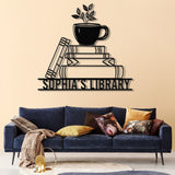 Personalized Books Metal Sign with LED Lights - Custom Bookshelf Wall Art - Library Decor - Bookworm & Reading Room Sign - Book Club Gift
