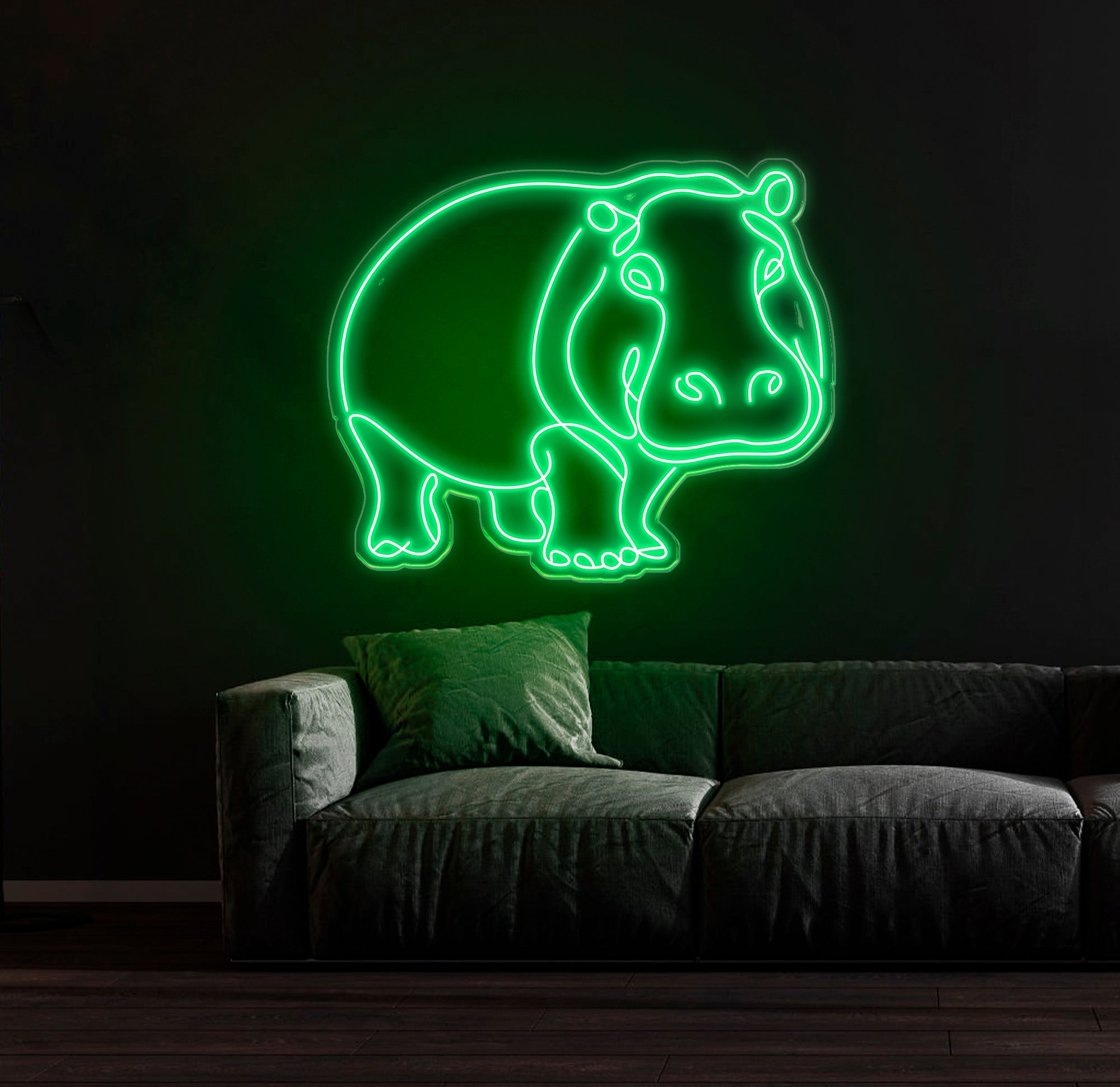 Custom Hippopotamus Neon Sign - LED Hippo Animal Light, Wall Art Decor for Animal Lovers, Hippo Home Decoration, Room Neon Light