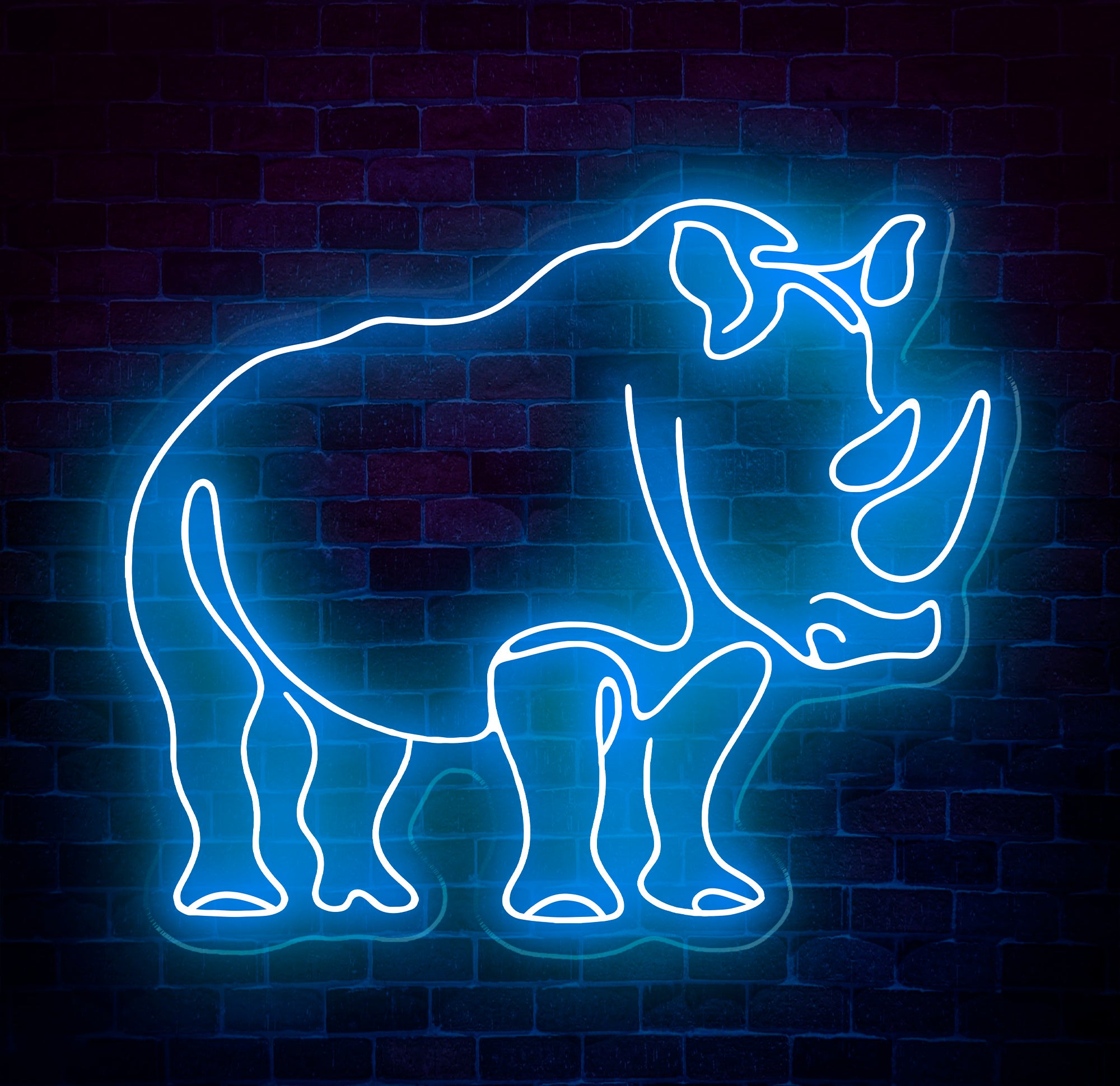 Rhino Neon Sign - Custom Animal Wall Art, Safari Themed LED Light, Unique Rhino Neon Decor for Home, Bar, or Kids Room, Animal Light Sign
