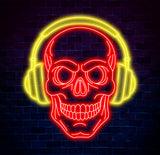 Skull Headphone Neon Sign, Custom LED Sign for Music Lovers, Music Club Wall Decor, Unique Headphone Shop Light, Perfect Gift for Music Fans