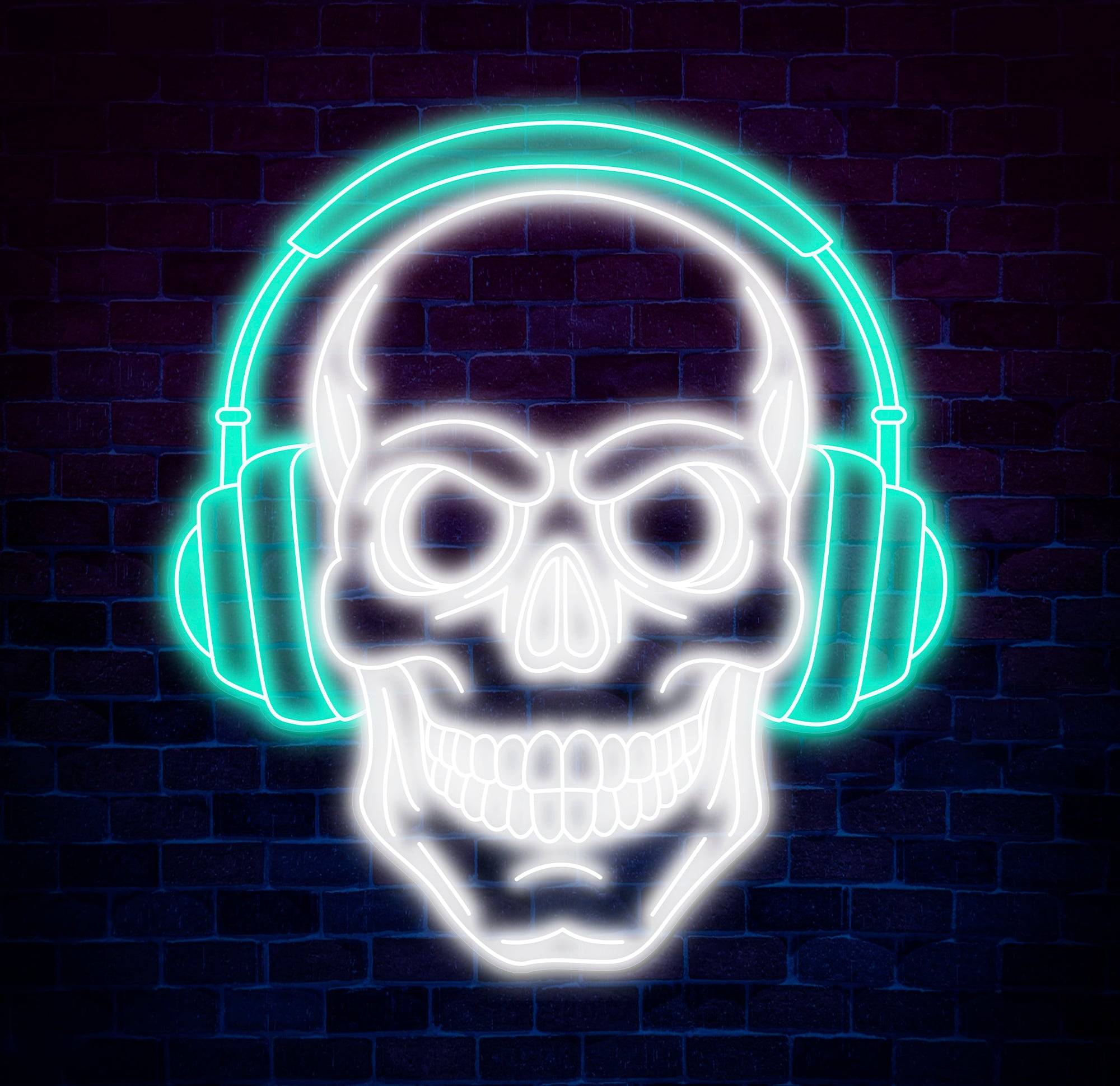 Skull Headphone Neon Sign, Custom LED Sign for Music Lovers, Music Club Wall Decor, Unique Headphone Shop Light, Perfect Gift for Music Fans