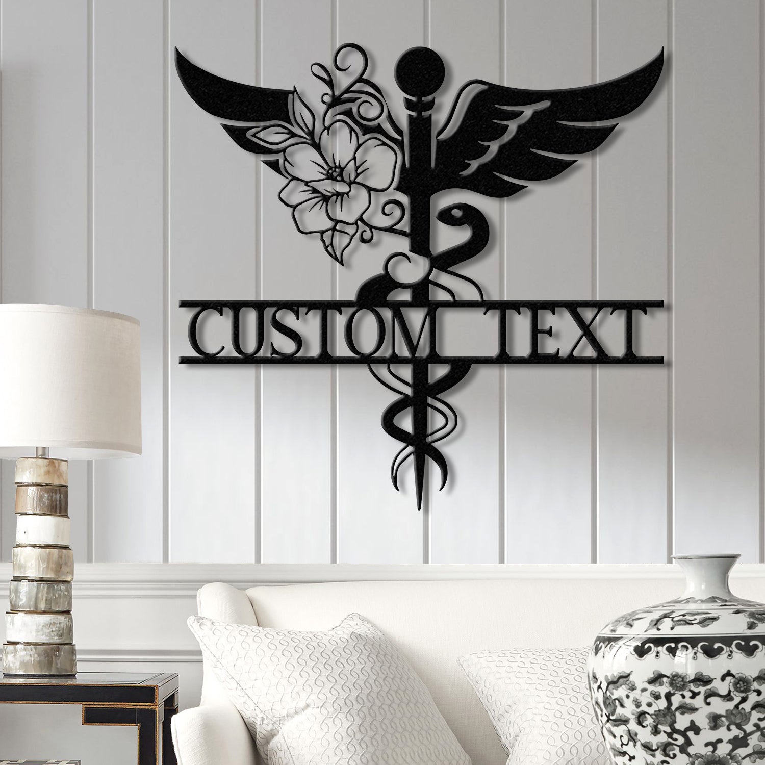 Personalized Floral Nurse Metal Sign, RN LPN CNA Gifts, Mother's Day Gift for Nurses, Custom Family Name Sign, Doctor Gift, Nurse Decor