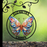 Custom Colored Butterfly Garden Sign, Butterfly Garden Sign, Personalized Garden Decor, Custom Garden Name Sign, Butterfly Wall Art