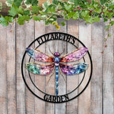 Custom Dragonfly Garden Sign | Personalized Metal Garden Decor, Custom Name Sign, Dragonfly Wall Art - Gift For Gardener