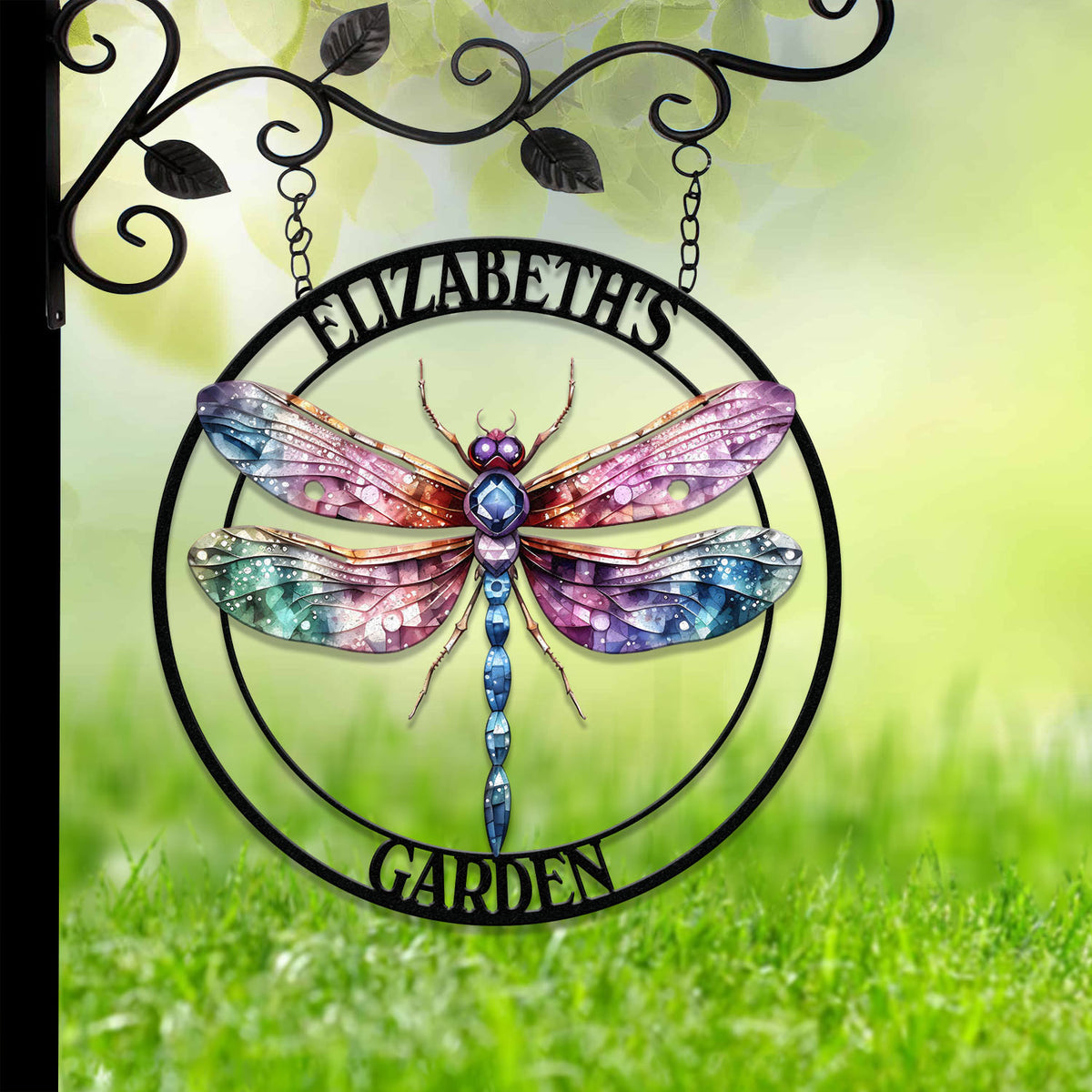 Custom Dragonfly Garden Sign | Personalized Metal Garden Decor, Custom Name Sign, Dragonfly Wall Art - Gift For Gardener