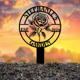 Personalized Metal Garden Sign, Custom Roses Garden Stake, Gardener Decor, Outdoor Garden Sign, Greenhouse Sign, Gardening Gift