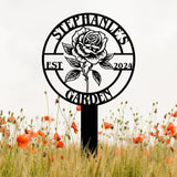 Personalized Metal Garden Sign, Custom Roses Garden Stake, Gardener Decor, Outdoor Garden Sign, Greenhouse Sign, Gardening Gift