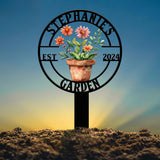 Custom Metal Garden Sign – Personalized Garden Name Sign – Metal Yard Art & Flower Lawn Decor – Housewarming Gift, Gardening Gift