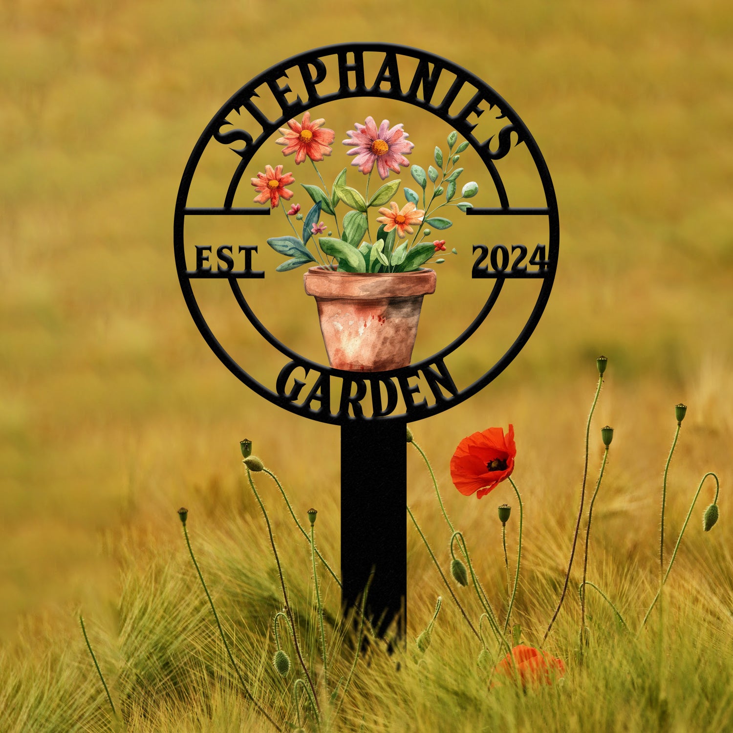 Custom Metal Garden Sign – Personalized Garden Name Sign – Metal Yard Art & Flower Lawn Decor – Housewarming Gift, Gardening Gift