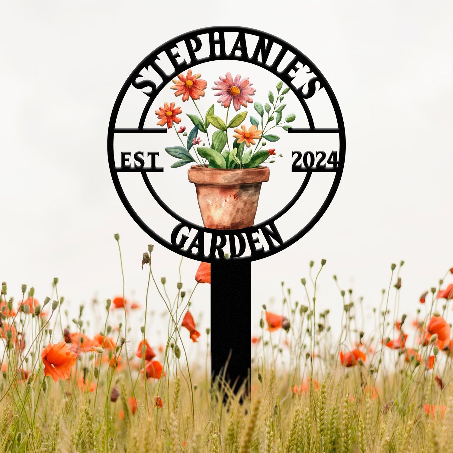 Custom Metal Garden Sign – Personalized Garden Name Sign – Metal Yard Art & Flower Lawn Decor – Housewarming Gift, Gardening Gift