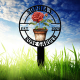 Personalized Metal Garden Sign, Custom Roses Garden Stake, Gardener Decor, Outdoor Garden Sign, Greenhouse Sign, Gardening Gift