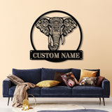 Mandala Elephant Metal Wall Art with Led Lights, Metal Wall Decor, Wall Decor, Wall Hangings, Home Metal Decor, Animal Wall Art