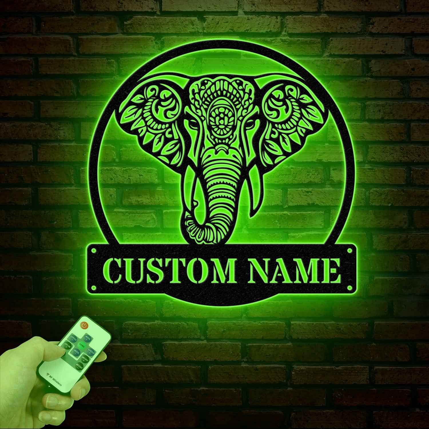 Mandala Elephant Metal Wall Art with Led Lights, Metal Wall Decor, Wall Decor, Wall Hangings, Home Metal Decor, Animal Wall Art